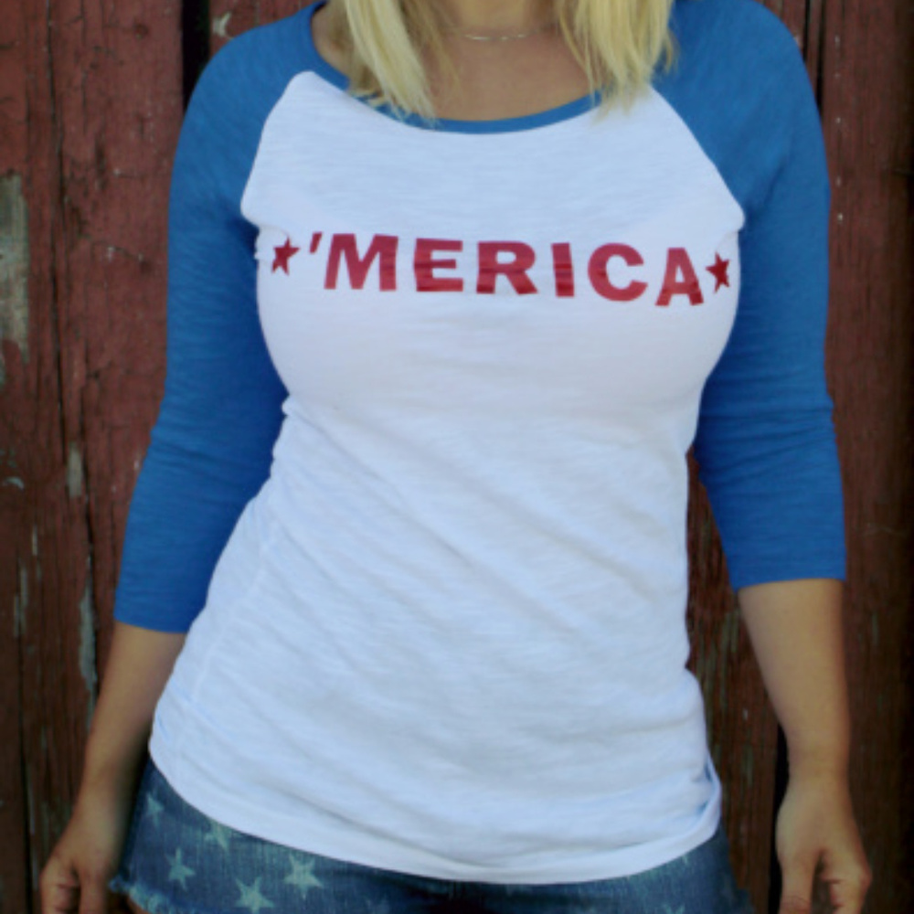 'Merica Baseball Tee - Picture 2 of 2